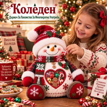 💥Коледна оферта — 50% отстъпка!🎅Коледна фигурка за лакомства – Кутия за многократна употреба за сладкиши и подаръци 1🎄