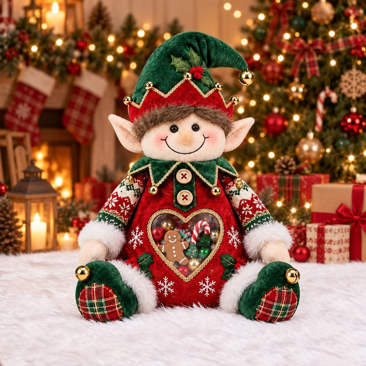 💥Коледна оферта — 50% отстъпка!🎅Коледна фигурка за лакомства – Кутия за многократна употреба за сладкиши и подаръци 1🎄
