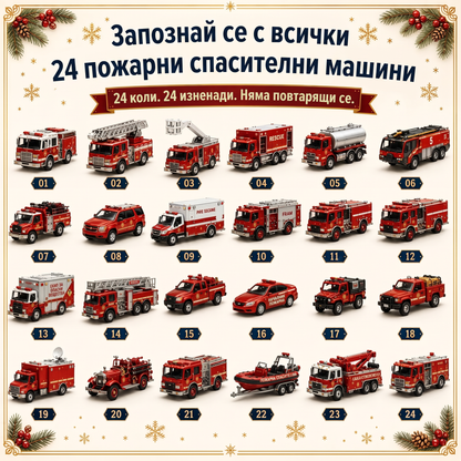 🔥🎄 КОЛЕДНА СПЕЦИАЛНА ОФЕРТА: 50% ОТСТЪПКА - 🎁 24-дневен коледен адвент календар с превозни средства: Съберете свой собствен автопарк🔥